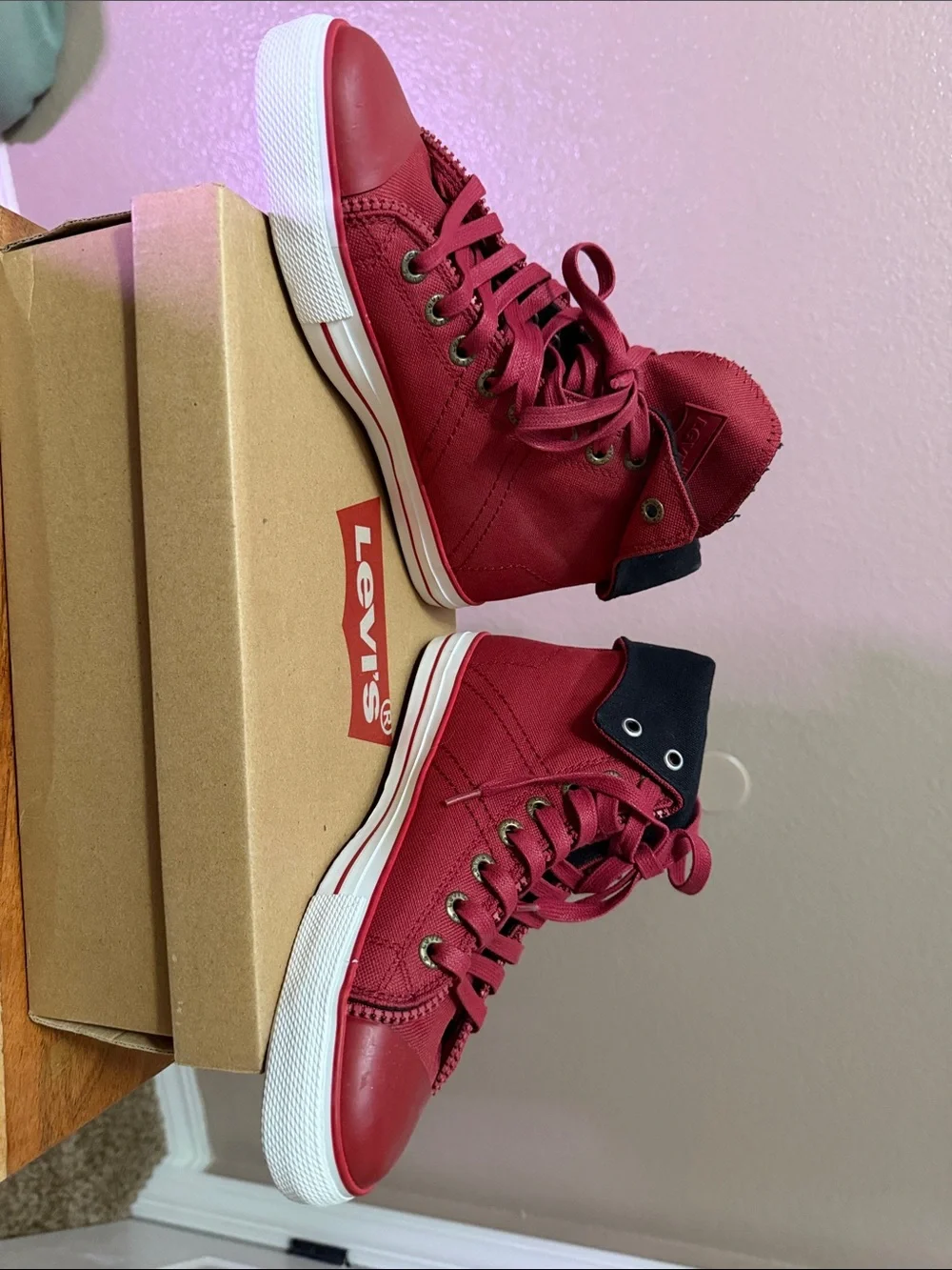 Levi's Red High-Top Athletic Sneakers